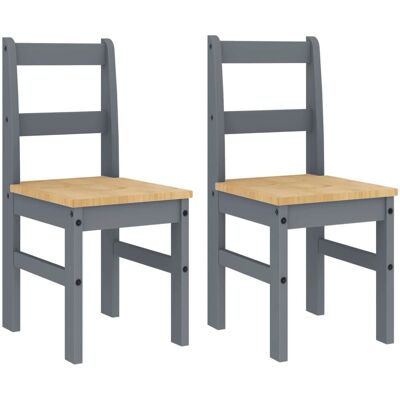 vidaXL 4005730 Grauer Massivkiefernholz Esstischstuhl - Esszimmer vidaXL 4005730 Grauer Massivkiefernholz Esstischstuhl - Esszimmer