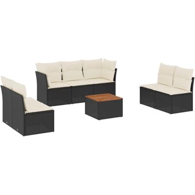 VidaXL Gartenmöbel-Set - Modulares Schwarz Rattan - Terrasssofa VidaXL Gartenmöbel-Set - Modulares Schwarz Rattan - Terrasssofa
