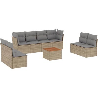 vidaXL 9-Tlg. Garten-Sofagarnitur mit Kissen Schwarz Poly Rattan vidaXL 9-Tlg. Garten-Sofagarnitur mit Kissen Schwarz Poly Rattan