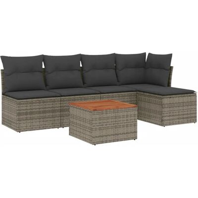 vidaXL Gartenset - Grau - Gartenmöbel, Tisch, Kissen vidaXL Gartenset - Grau - Gartenmöbel, Tisch, Kissen
