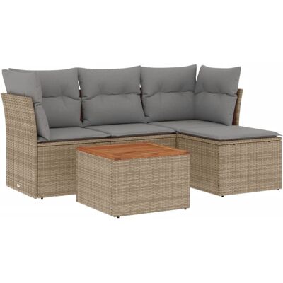 vidaXL Gartenmöbelset - Beige, Modular, UV-beständig - Gartenlounge vidaXL Gartenmöbelset - Beige, Modular, UV-beständig - Gartenlounge