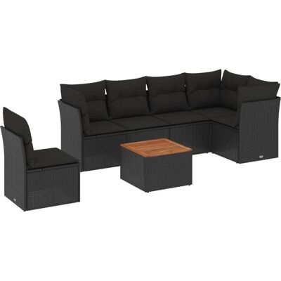 vidaXL Outdoor-Möbelset - Schwarz - Modular, Wetterfest vidaXL Outdoor-Möbelset - Schwarz - Modular, Wetterfest