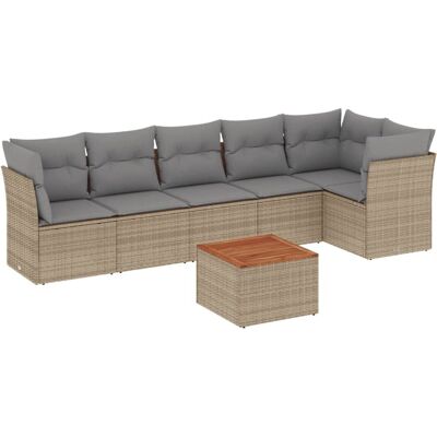 vidaXL Gartenmöbel-Set - Beige, Modular, 7 Teile vidaXL Gartenmöbel-Set - Beige, Modular, 7 Teile