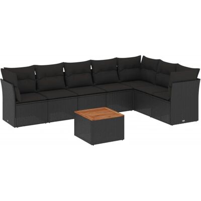 vidaXL Gartenmöbel-Set - Schwarz - 8-teiliges Sofa vidaXL Gartenmöbel-Set - Schwarz - 8-teiliges Sofa