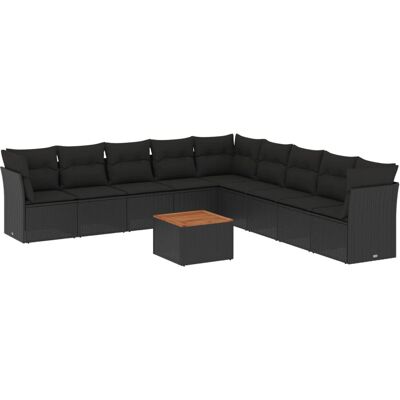 VidaXL Gartenmöbel-Set - Schwarz, 10 Teile, Modular VidaXL Gartenmöbel-Set - Schwarz, 10 Teile, Modular