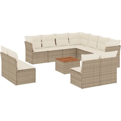vidaXL Gartenmöbel-Set - Beige, Modular, Wetterfest vidaXL Gartenmöbel-Set - Beige, Modular, Wetterfest