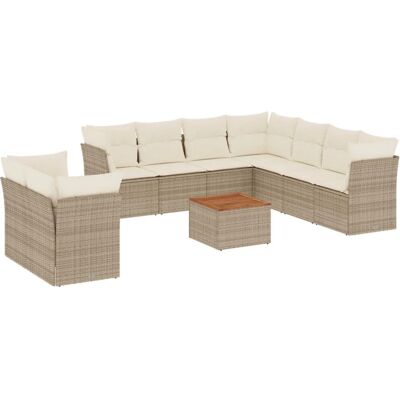 vidaXL Gartenmöbelset - Beige, 10-tlg, Modular - Gartenmöbel vidaXL Gartenmöbelset - Beige, 10-tlg, Modular - Gartenmöbel