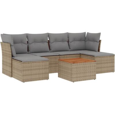 VidaXL Beiges Outdoor Möbelsatz - 7-teiliges Gartensofa VidaXL Beiges Outdoor Möbelsatz - 7-teiliges Gartensofa