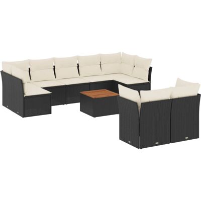 vidaXL Gartenmöbel-Set - Schwarz, 10-teilig vidaXL Gartenmöbel-Set - Schwarz, 10-teilig