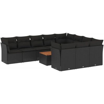 vidaXL Gartenmöbel-Set - Modulares Außenmöbel - Schwarz vidaXL Gartenmöbel-Set - Modulares Außenmöbel - Schwarz