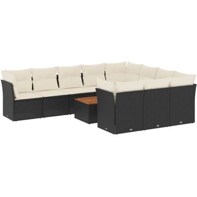 VidaXL Gartenset - Schwarz, Kissen, Modular - Outdoor Furniture VidaXL Gartenset - Schwarz, Kissen, Modular - Outdoor Furniture