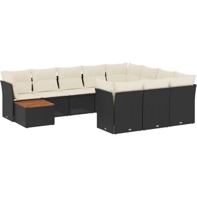 vidaXL Outdoor Möbelset - Schwarz & Creme - Modulares 10-Sitzer vidaXL Outdoor Möbelset - Schwarz & Creme - Modulares 10-Sitzer