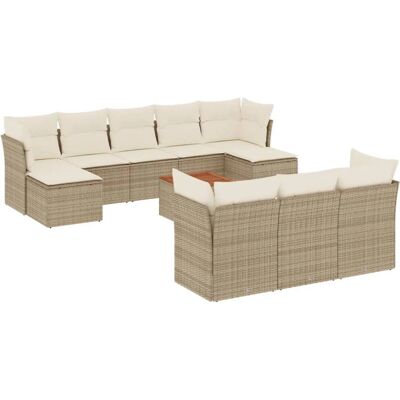 vidaXL 11-Tlg. Garten-Sofagarnitur Beige - Modular & Wetterfest vidaXL 11-Tlg. Garten-Sofagarnitur Beige - Modular & Wetterfest