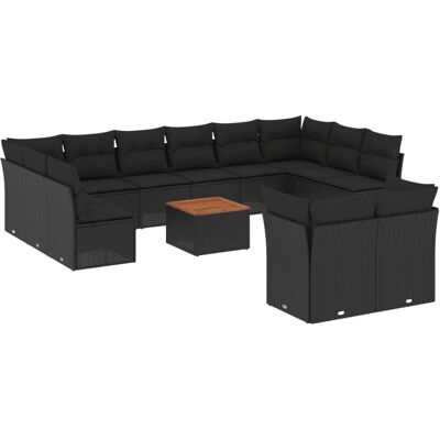 VidaXL Gartenmöbel-Set - Schwarz - Sofa-Set VidaXL Gartenmöbel-Set - Schwarz - Sofa-Set