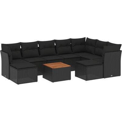 vidaXL Outdoor Möbelset - Schwarz - Garten-Sofa Modular - Gartenmöbel-Set vidaXL Outdoor Möbelset - Schwarz - Garten-Sofa Modular - Gartenmöbel-Set