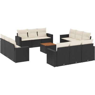 vidaXL Gartenmöbel-Set - Schwarz, 13-teilig, Modular vidaXL Gartenmöbel-Set - Schwarz, 13-teilig, Modular