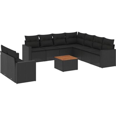 VidaXL Outdoor Möbelset - Schwarz - Garten-Sofas, Ecke, Mitte & Tisch VidaXL Outdoor Möbelset - Schwarz - Garten-Sofas, Ecke, Mitte & Tisch