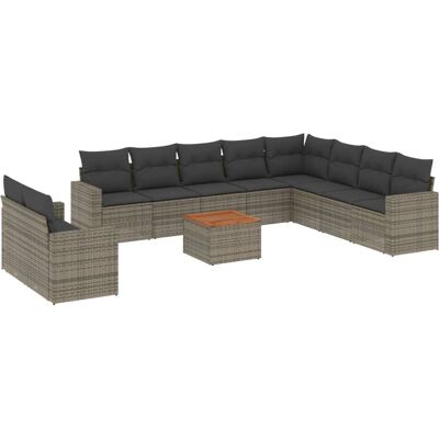 VidaXL Gartenmöbelset - Grau, 11 Teile VidaXL Gartenmöbelset - Grau, 11 Teile
