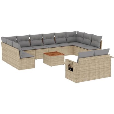 vidaXL Garten-Liegeset - Modulares Möbelset mit Kissen vidaXL Garten-Liegeset - Modulares Möbelset mit Kissen