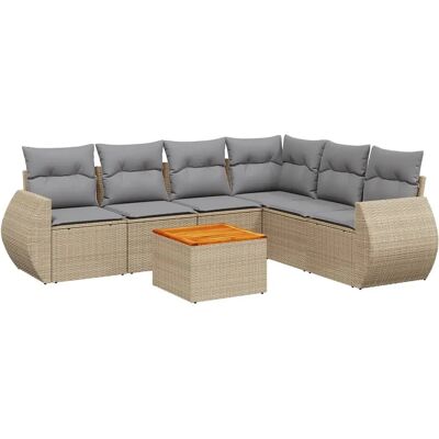 VidaXL Udendørs Møbelsæt - Beige Modulært Have Sofa & Bord VidaXL Udendørs Møbelsæt - Beige Modulært Have Sofa & Bord