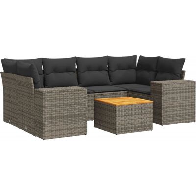 vidaXL 3225346 conjunto de mobília de exterior - Conjunto de 7 peças, poli rattan bege vidaXL 3225346 conjunto de mobília de exterior - Conjunto de 7 peças, poli rattan bege