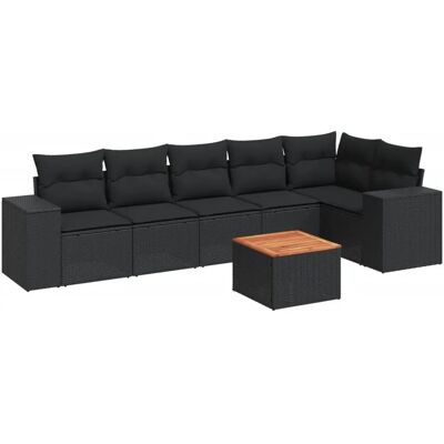 vidaXL Schwarzes Gartenset - Modulares Outdoor-Möbel vidaXL Schwarzes Gartenset - Modulares Outdoor-Möbel