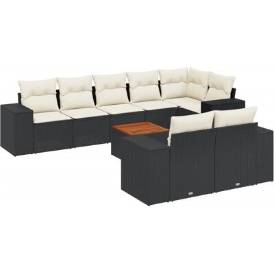 vidaXL Gartenmöbel-Set - Schwarz, Modular, UV-beständig vidaXL Gartenmöbel-Set - Schwarz, Modular, UV-beständig