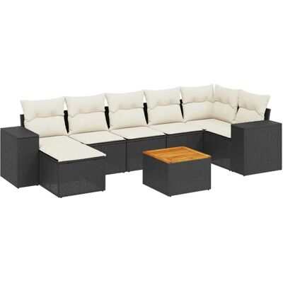 vidaXL 8-tlg. Garten-Sofagarnitur mit Kissen - Schwarz - Modular, pflegeleichtes Outdoor-Set vidaXL 8-tlg. Garten-Sofagarnitur mit Kissen - Schwarz - Modular, pflegeleichtes Outdoor-Set