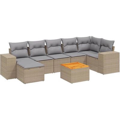 vidaXL Gartenmöbel-Set - Beige, Modular, Kissen vidaXL Gartenmöbel-Set - Beige, Modular, Kissen