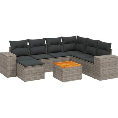 vidaXL 8-Teiliges Garten-Sofagarnitur - Kunststoffrattan - Schwarz vidaXL 8-Teiliges Garten-Sofagarnitur - Kunststoffrattan - Schwarz