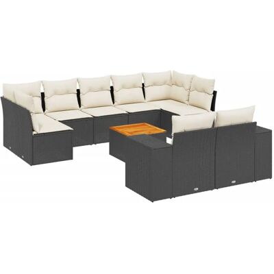 VidaXL Gartenmöbel-Set - Modular, UV-beständig, Schwarz VidaXL Gartenmöbel-Set - Modular, UV-beständig, Schwarz