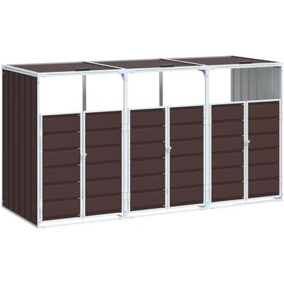 vidaXL Affaldsopbevaringsskab - 216x81x115 cm - Brun - Haveaffald Opbevaringsskab - VidaXL vidaXL Affaldsopbevaringsskab - 216x81x115 cm - Brun - Haveaffald Opbevaringsskab - VidaXL