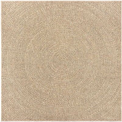 vidaXL Zizur Alfombra de yute marrón 120x120 cm para interior y exterior - Alfombra de suelo vidaXL Zizur Alfombra de yute marrón 120x120 cm para interior y exterior - Alfombra de suelo