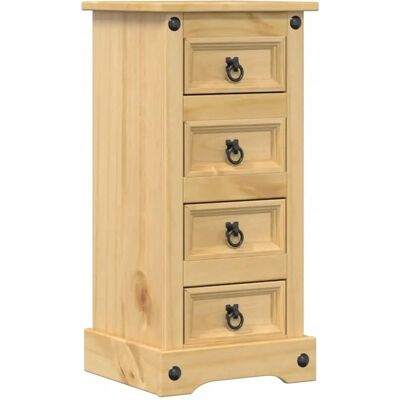 vidaXL Nachttisch Corona 35x32,5x74 cm Massives Kiefernholz Braun - Nachttisch vidaXL Nachttisch Corona 35x32,5x74 cm Massives Kiefernholz Braun - Nachttisch
