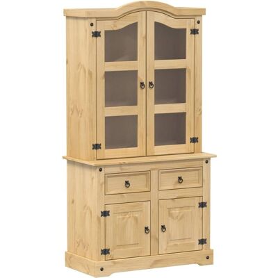 vidaXL Vitrine en pin massif - 100x48,5x179 cm - Vitrine en bois vidaXL Vitrine en pin massif - 100x48,5x179 cm - Vitrine en bois