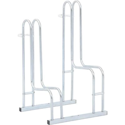 vidaXL Fahrradsständer für 2 Fahrräder - Verzinkter Stahl, Silber vidaXL Fahrradsständer für 2 Fahrräder - Verzinkter Stahl, Silber