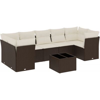 VidaXL 8-tlg. Garten-Sofagarnitur mit Kissen - Beige, Modell: 6861 VidaXL 8-tlg. Garten-Sofagarnitur mit Kissen - Beige, Modell: 6861