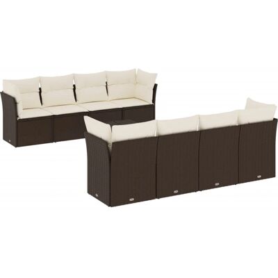 vidaXL 9-delt have møbel sæt med puder og poly rattan - Brun - Model: 7339 vidaXL 9-delt have møbel sæt med puder og poly rattan - Brun - Model: 7339