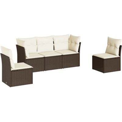 vidaXL Gartenmöbel-Set - Braun Modulares Sofa vidaXL Gartenmöbel-Set - Braun Modulares Sofa