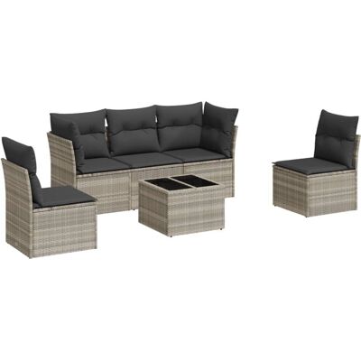 Conjunto de sofá de jardim de 6 peças - Móveis de exterior Conjunto de sofá de jardim de 6 peças - Móveis de exterior