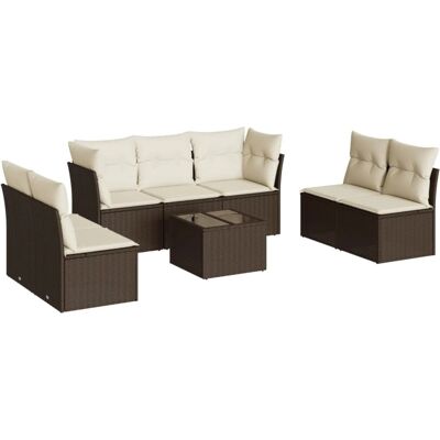 VidaXL Outdoor Möbel-Set - Modular 7-teiliges Sofa-Set in Beige VidaXL Outdoor Möbel-Set - Modular 7-teiliges Sofa-Set in Beige