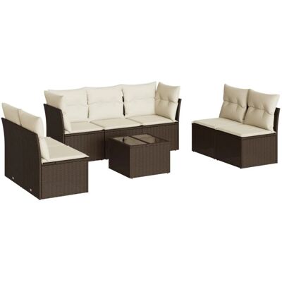 vidaXL 8-tlg. Gartenmöbel-Set - Garten-Sofagarnitur Beige vidaXL 8-tlg. Gartenmöbel-Set - Garten-Sofagarnitur Beige