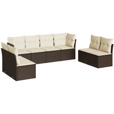 vidaXL Garten-Sofagarnitur - 8-tlg., beige, modular vidaXL Garten-Sofagarnitur - 8-tlg., beige, modular