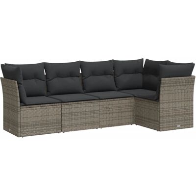 Conjunto de móveis de exterior VidaXL - Cinza - Modular, Resistente UV, 110kg Conjunto de móveis de exterior VidaXL - Cinza - Modular, Resistente UV, 110kg