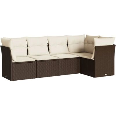 vidaXL Gartenmöbel-Set - Braun - 6-teiliges Sofa-Set vidaXL Gartenmöbel-Set - Braun - 6-teiliges Sofa-Set