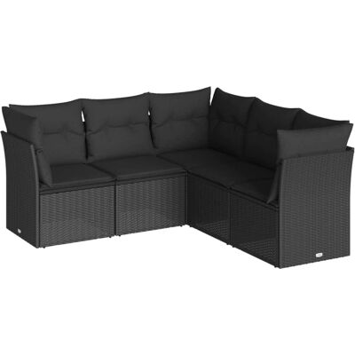 Conjunto de Móveis de Exterior vidaXL - Preto - Modular, Resistente a UV Conjunto de Móveis de Exterior vidaXL - Preto - Modular, Resistente a UV