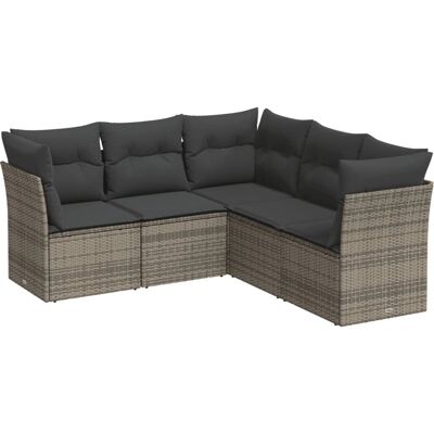 vidaXL Gartenmöbel-Set - Grau - modulare Couch vidaXL Gartenmöbel-Set - Grau - modulare Couch