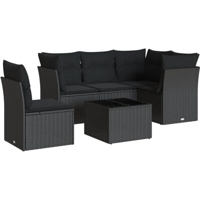 vidaXL Gartenmöbelset - Langlebig, Modular, Schwarz vidaXL Gartenmöbelset - Langlebig, Modular, Schwarz