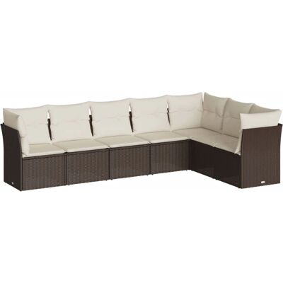 VidaXL 3249582 Outdoor-Möbelset - Braun & Creme - Gartencouch VidaXL 3249582 Outdoor-Möbelset - Braun & Creme - Gartencouch
