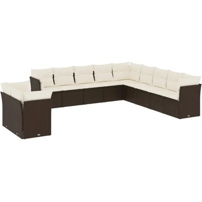 vidaXL Gartenmöbel-Set - Beige, 11-teilig, Modular vidaXL Gartenmöbel-Set - Beige, 11-teilig, Modular